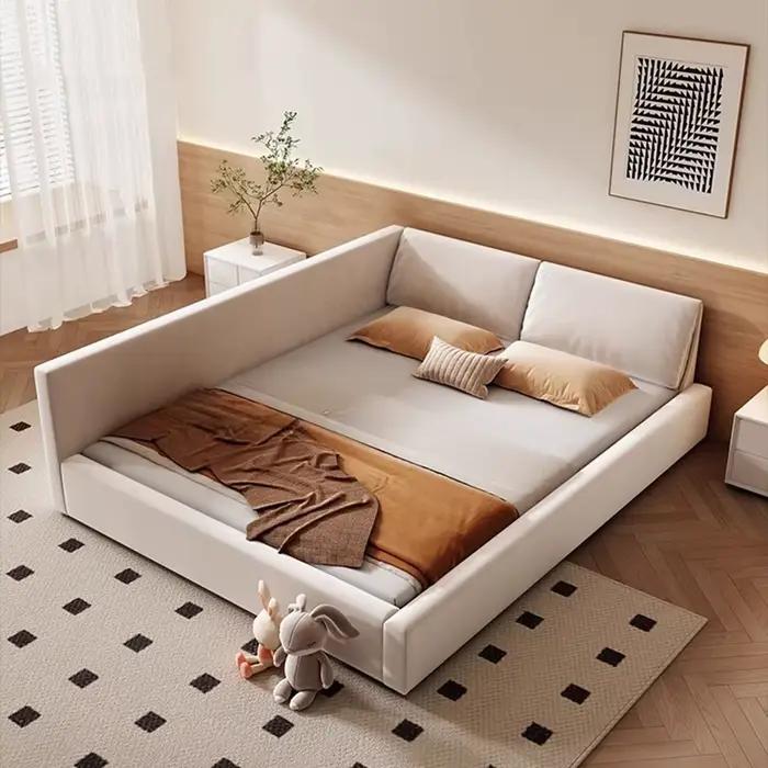 Chambre à coucher lit esthétique moderne luxe cadre Rail lit multifonctionnel King Size tête de lit Camarotes Para dortoir meubles