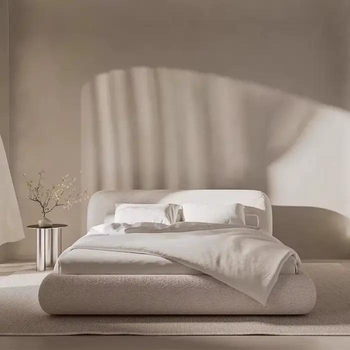 Lit double moderne 180x200cm avec dossier souple