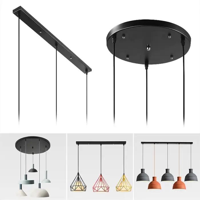 Base de lampe ronde longue à 3 têtes