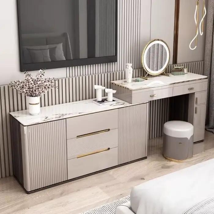 Organisateur de rangement coiffeuse tabouret moderne en bois massif