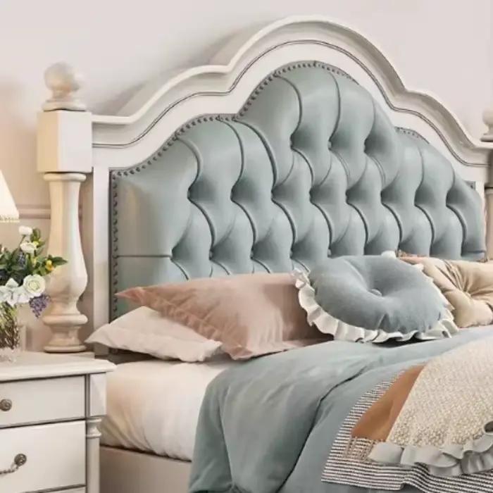 Lit double blanc esthétique pour adolescentes