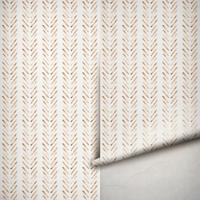 Papier peint Boho Terracotta à chevrons