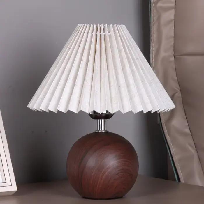 LED lampe de Table de chevet mignon petites lampes plissées
