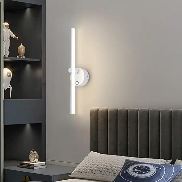 Applique murale de chevet 330 °   Rotatif réglable Angle de lumière intérieur mur LED lampe chambre miroir vanité lumière AC110V/220V