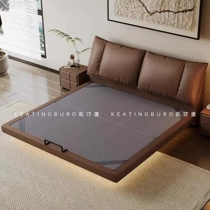 Lit double de luxe en cuir 180x200 pour chambre d'enfant