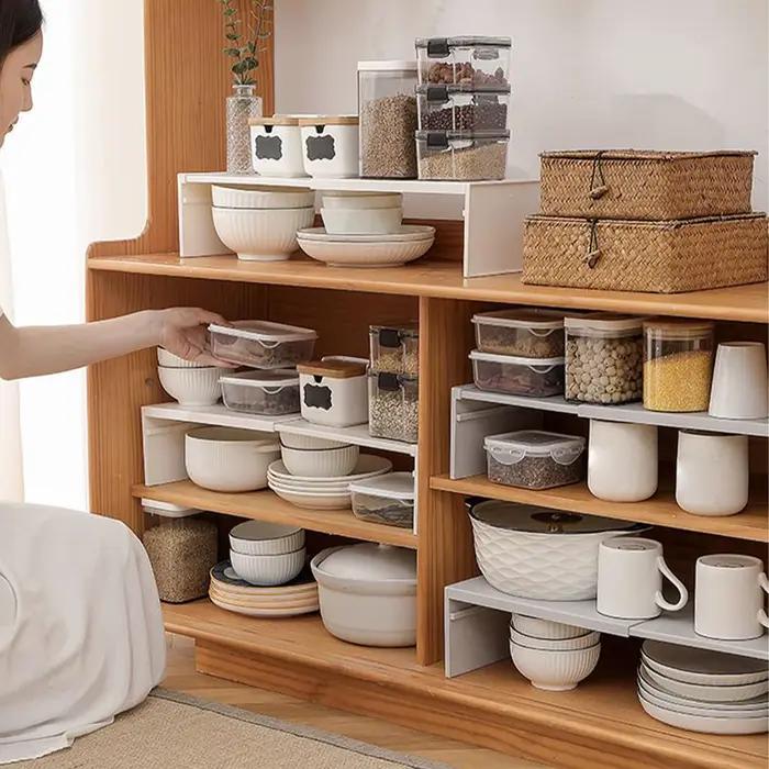 Étagère de rangement extensible et empilable pour armoire