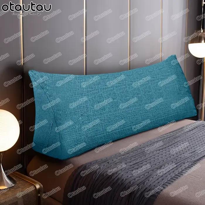 King Size coton lin Triangle dos housse de coussin lit tête de lit dossier longue taie d'oreiller canapé literie Tatami décor à la maison