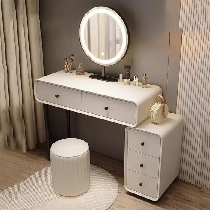 Organisateur noir coiffeuse miroir fleur tiroir maquillage