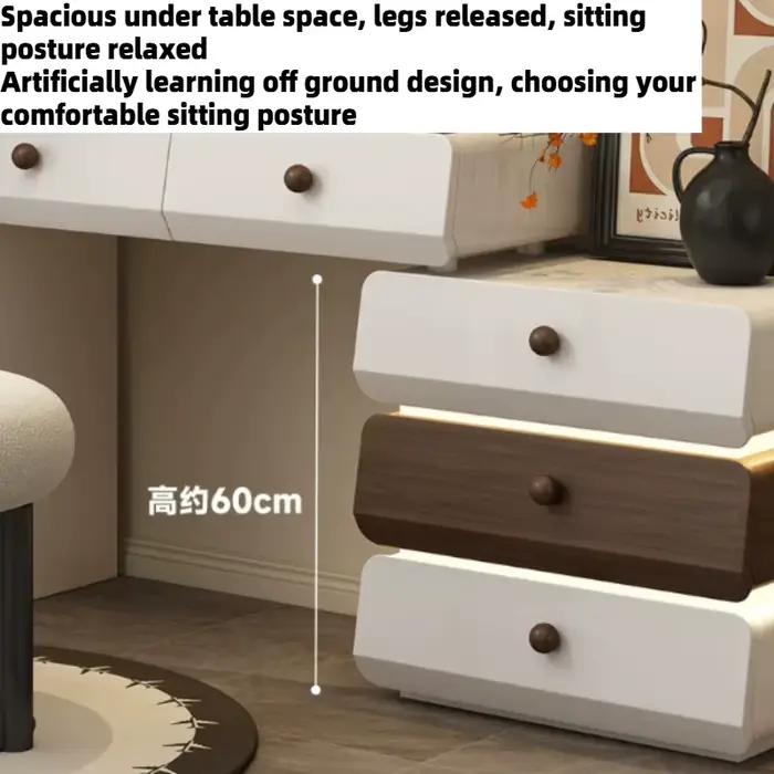 Coiffeuse complète avec miroir et chaise pour chambre d'hôtel