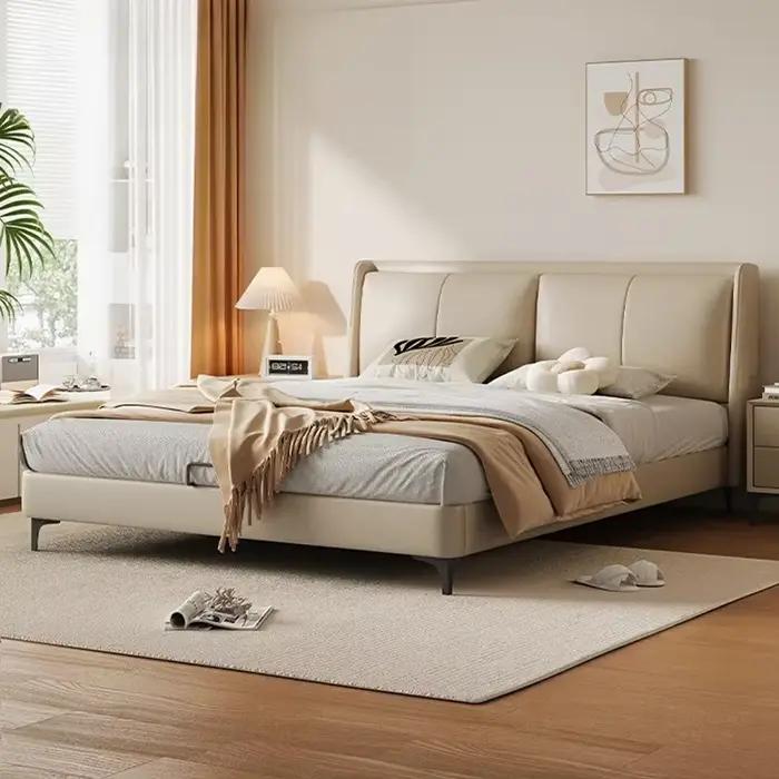 Lit de rangement minimaliste en cuir Corium