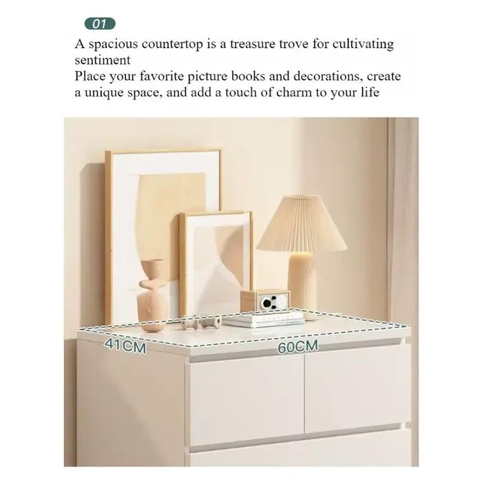 Armoire de rangement simple et moderne en blanc pour chambre à coucher