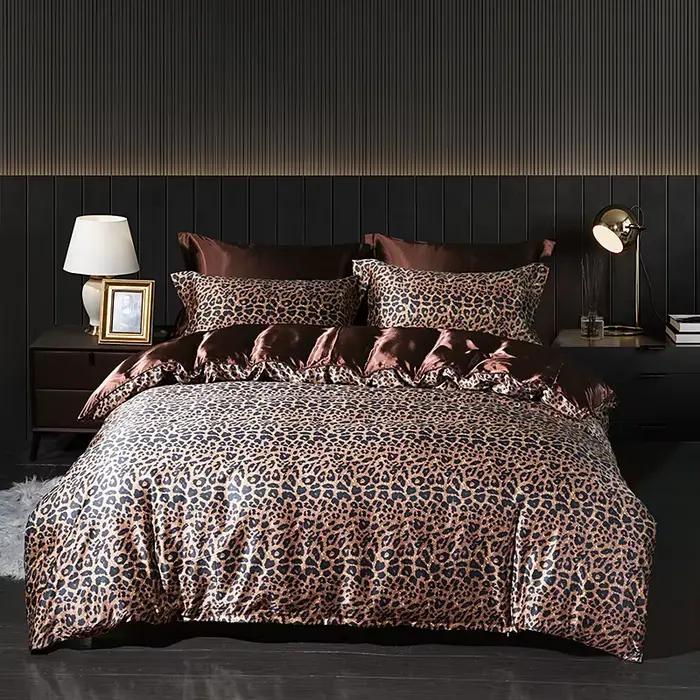 Ensemble de literie en satin de luxe avec drap plat