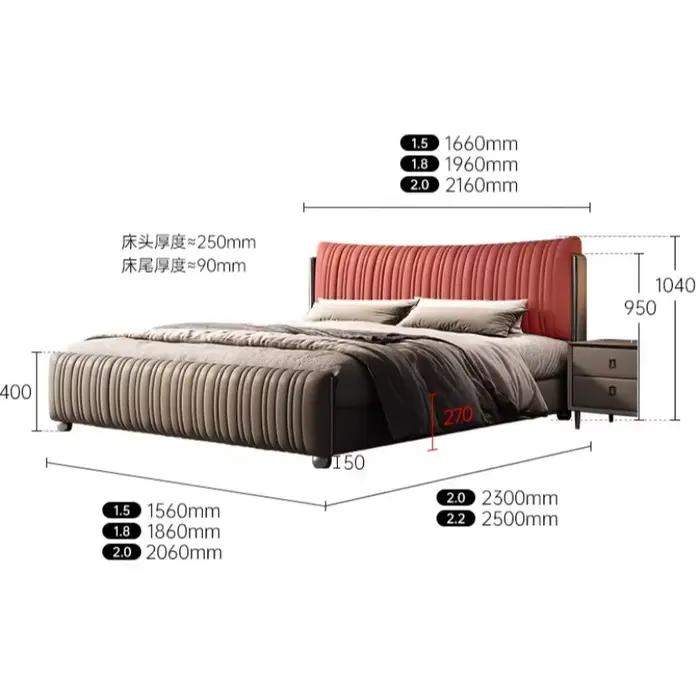 Lit de luxe avec tête de lit et rangement