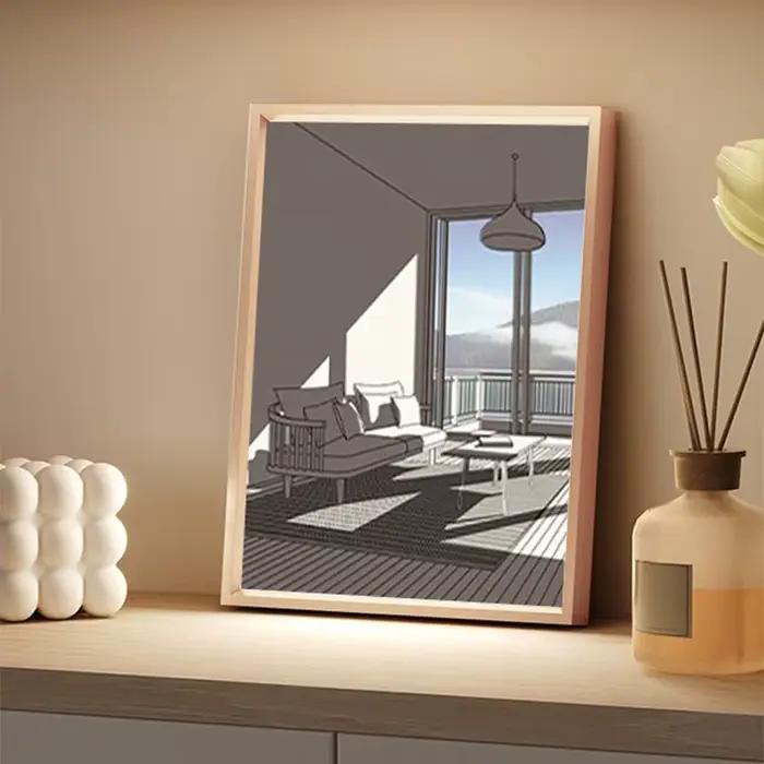 INS LED lumière décorative peinture chevet photo japon Anime Style créatif moderne simuler soleil dessin veilleuse cadeau