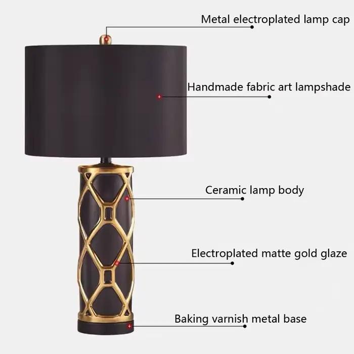 Lampe de bureau en céramique postmoderne nordique de luxe