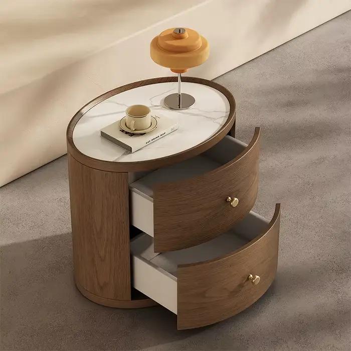 Table de chevet esthétique vintage avec tiroirs
