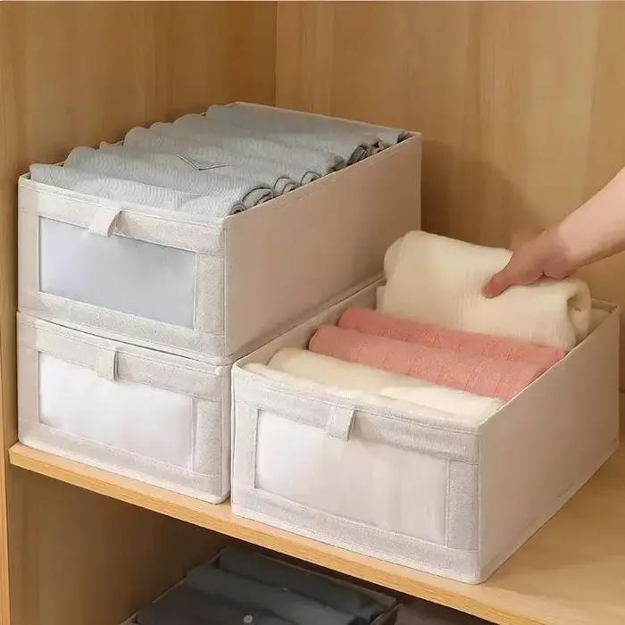 Boîtes de rangement pliables en tissu grande capacité pour pantalons et vêtements