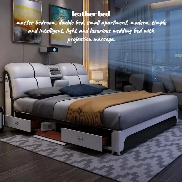 Lits de chambre à coucher de luxe 180x200 avec tiroirs de rangement