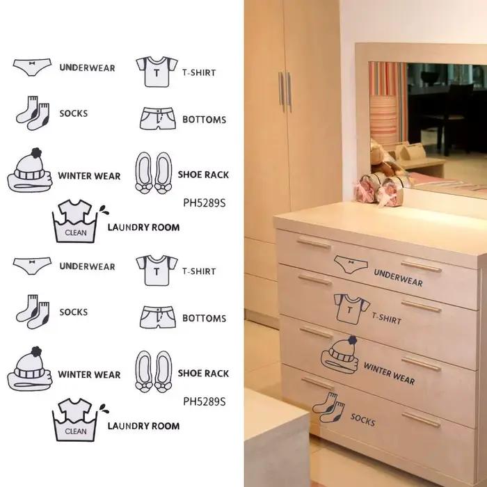 Autocollants muraux décoratifs en PVC adhésifs pour armoire