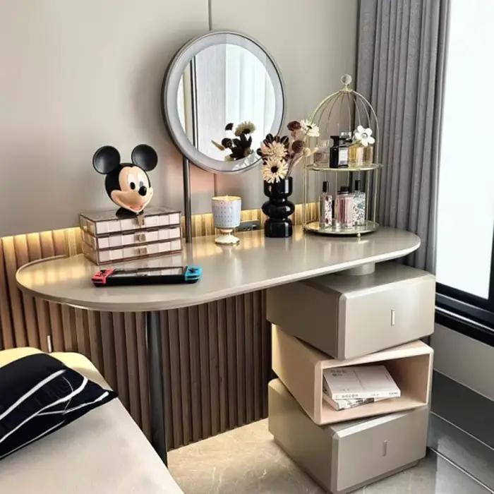 Coiffeuse italienne légère De luxe minimaliste nouvelle Table De maquillage Chambre Armoire De rangement moderne