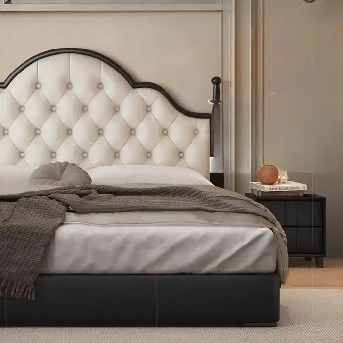 Lit vintage Corium blanc en bois