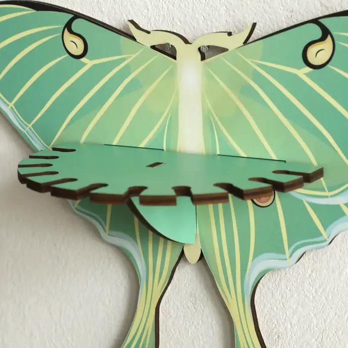 Étagère murale flottante en bois papillon