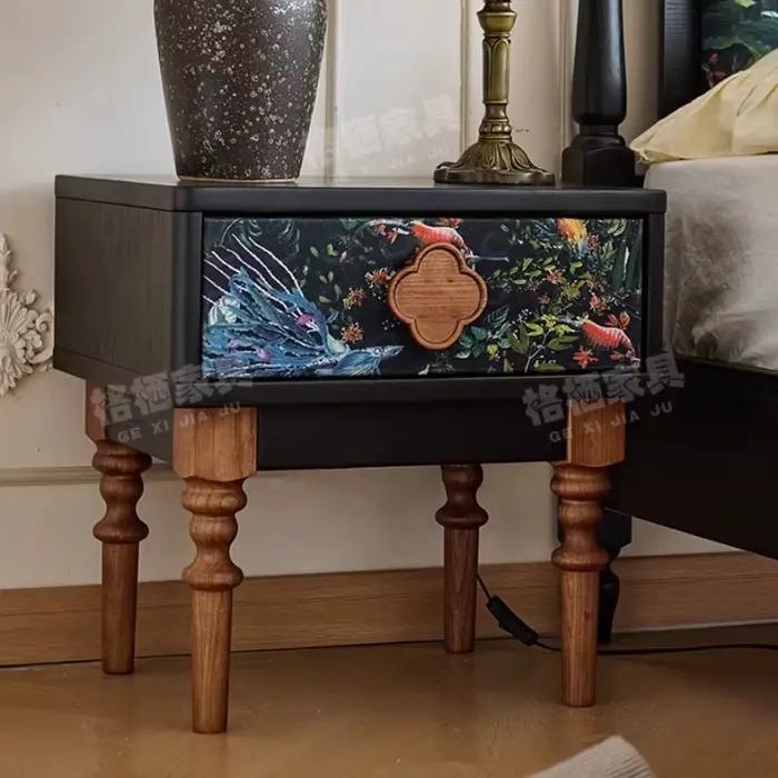 180x200cm français rétro frêne lits doubles 2 personnes cadres en bois massif King Size reine luxe Double tête de lit meubles de chambre