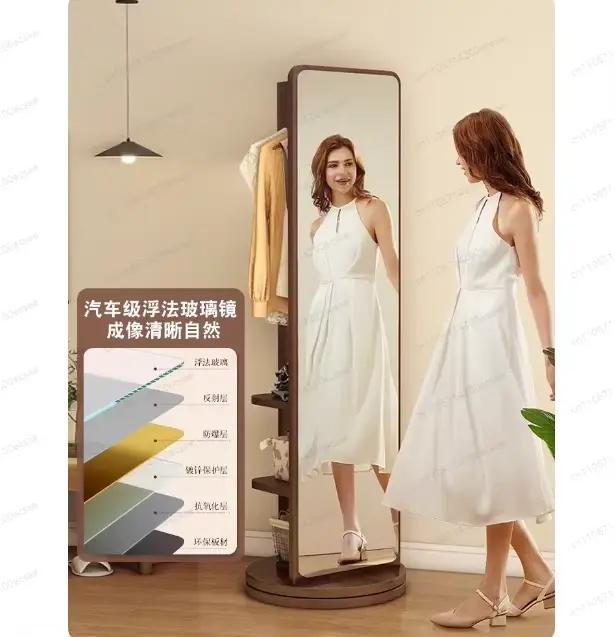 Porte-manteau rotatif, miroir pleine longueur sur pied pour chambre