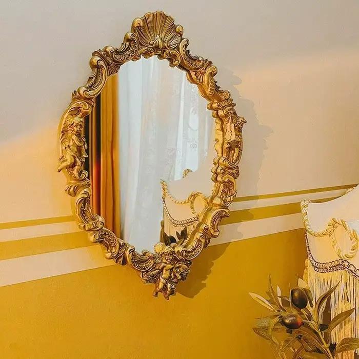 Miroir de maquillage sculpté de luxe léger
