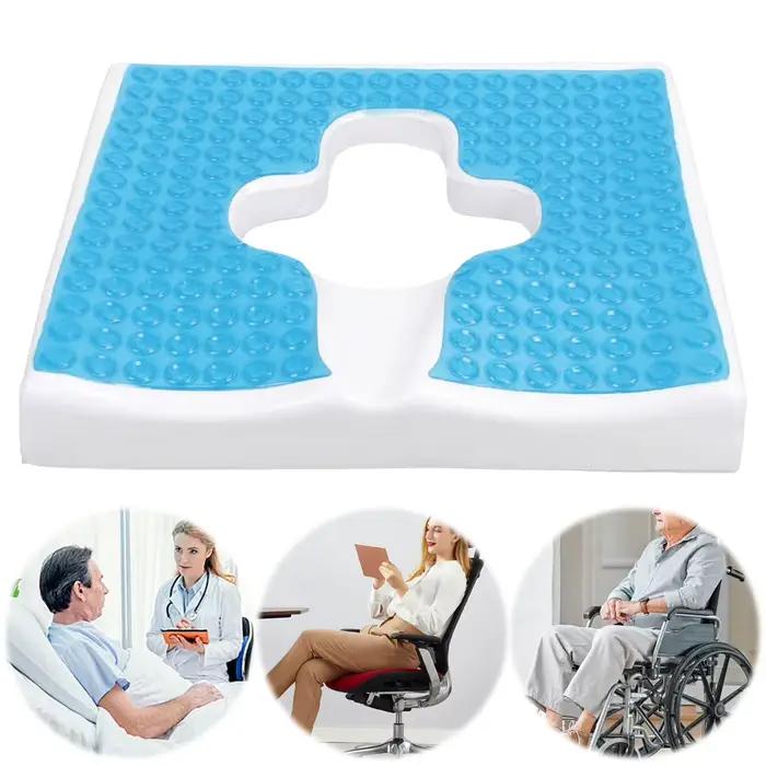 Coussin respirant anti-escarres à ouverture en T