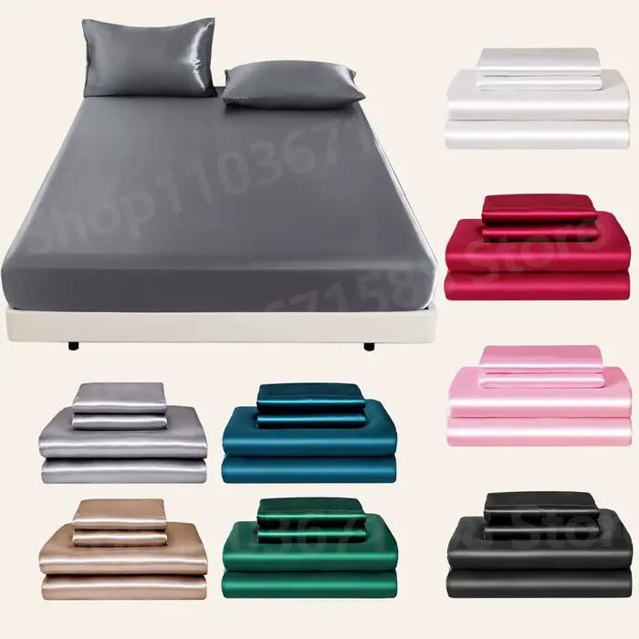 Ensemble de draps-housses de couleur unie