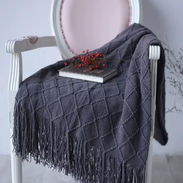 Couvre-lit en lin doux avec pompon