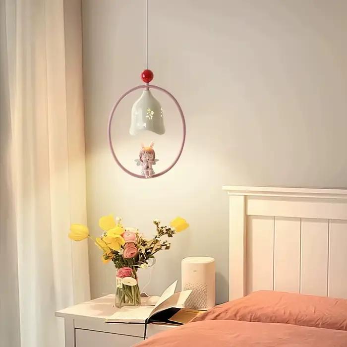 Nouvelle lampe suspendue de chevet de chambre à coucher style beurre