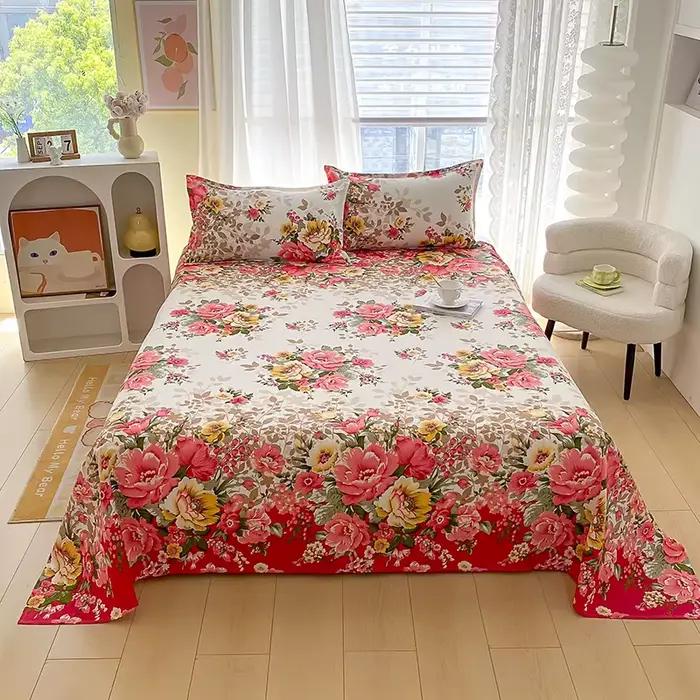 Draps de Lit Plats Imprimé Léopard pour Lit Double, Simple/Queen/King, 150x200