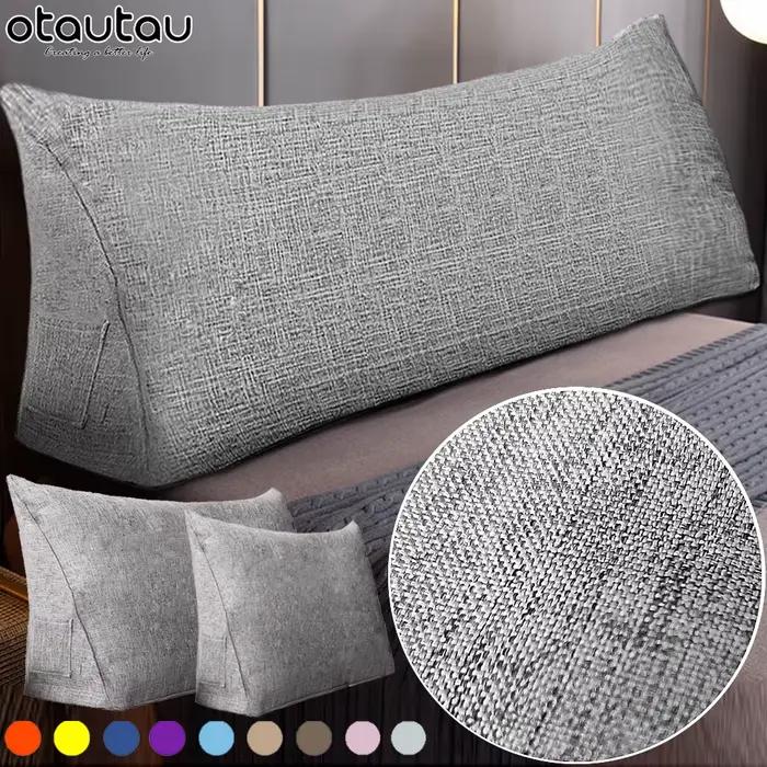 King Size coton lin Triangle dos housse de coussin lit tête de lit dossier longue taie d'oreiller canapé literie Tatami décor à la maison