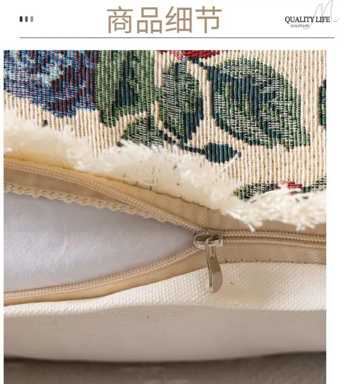 Oreiller Floral Vintage en coton et lin