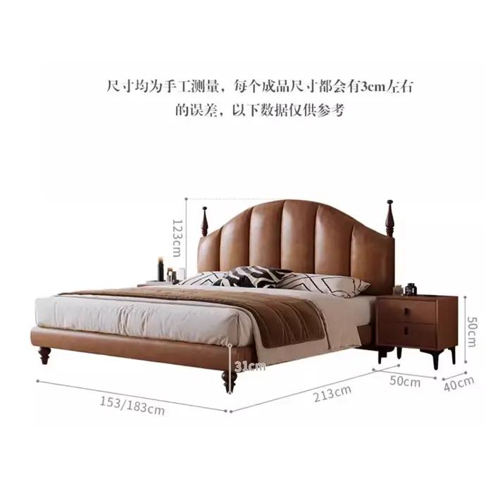Lit Queen Size de style nordique avec tête de lit capitonnée et organisateur intégré – Idéal pour la décoration de chambre de fille – Accessoires Cama Casal