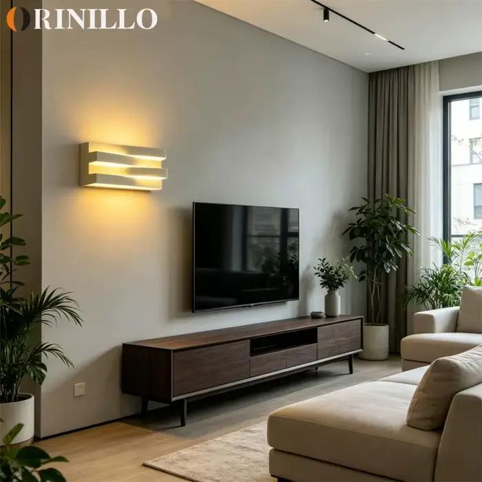 Lampe murale carrée minimaliste moderne à LED pour chambre à coucher