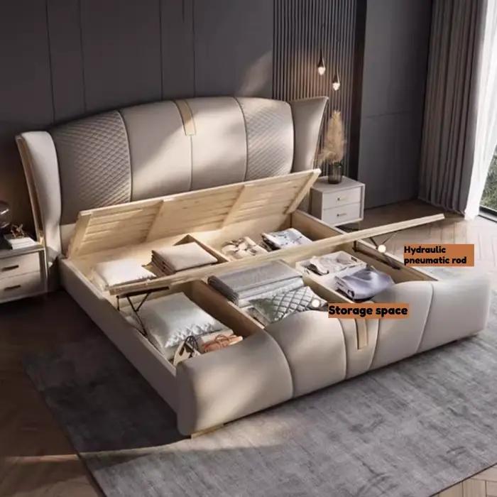 Lit de luxe rembourré 200x220cm avec cadre