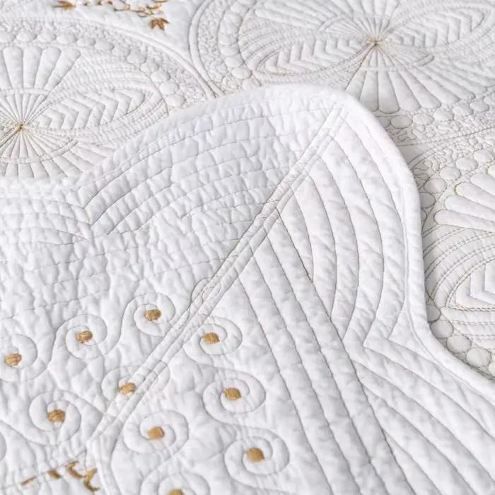 Ensemble de couette en coton brodé pour lit