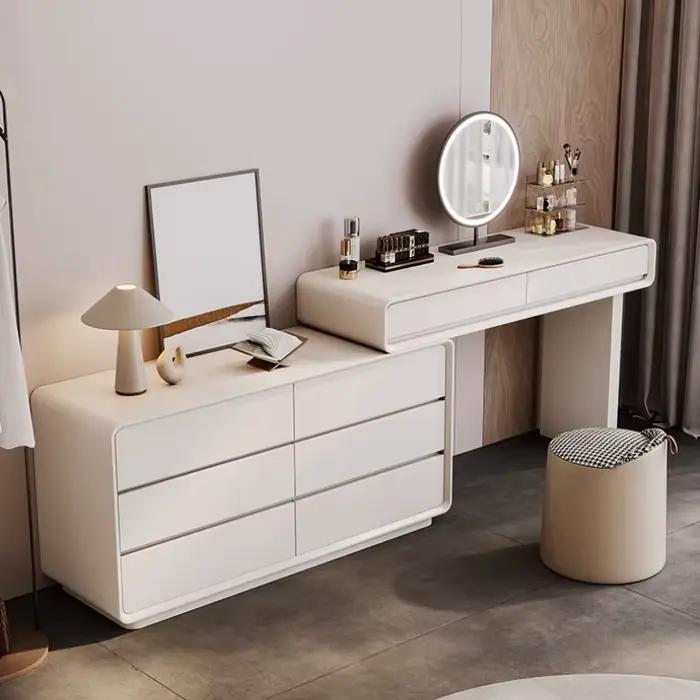 Coiffeuse de luxe moderne rangement appartement blanc classique