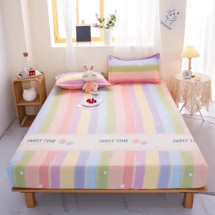 Drap de lit élastique imprimé arc-en-ciel