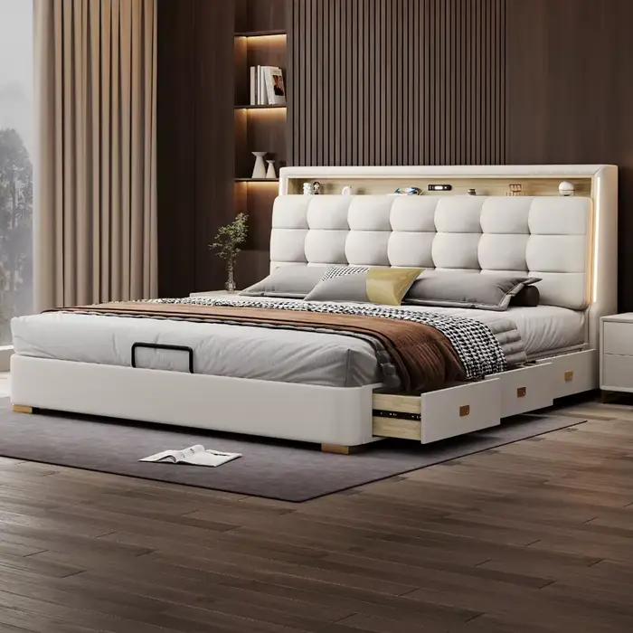 Tiroir fantaisie lit nordique rangement esthétique salon lit Double tables de nuit dormir Muebles Para dortoir chambre meubles
