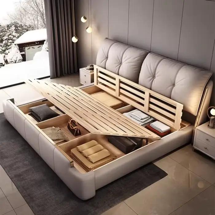 Cadre de lit king size avec rangement