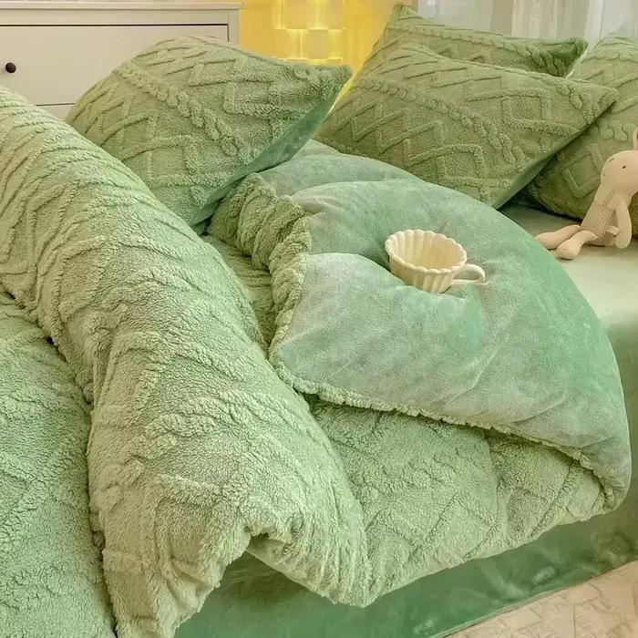 Housse de couette simple en molleton de lait