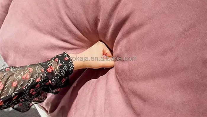 Lit de luxe en tissu mat avec dossier rembourré en éponge mobile