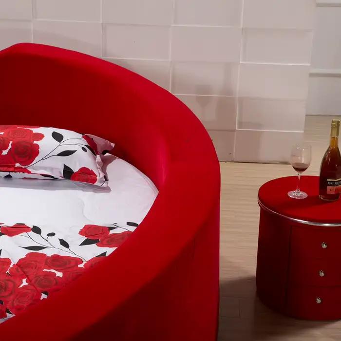 Lit Moderne en Tissu, Nouveau Lit Double Princesse Chinois pour Chambre à Coucher