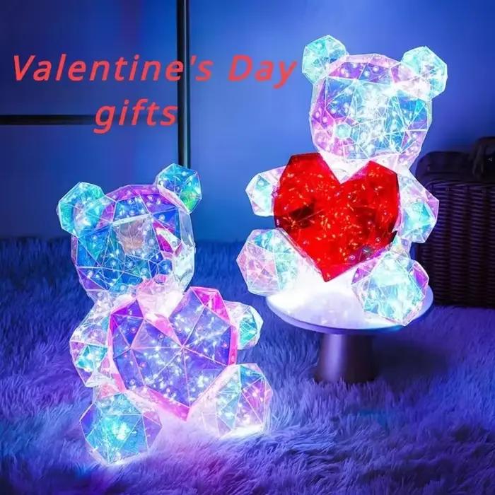 Ours en peluche lumineux LED de 30 cm