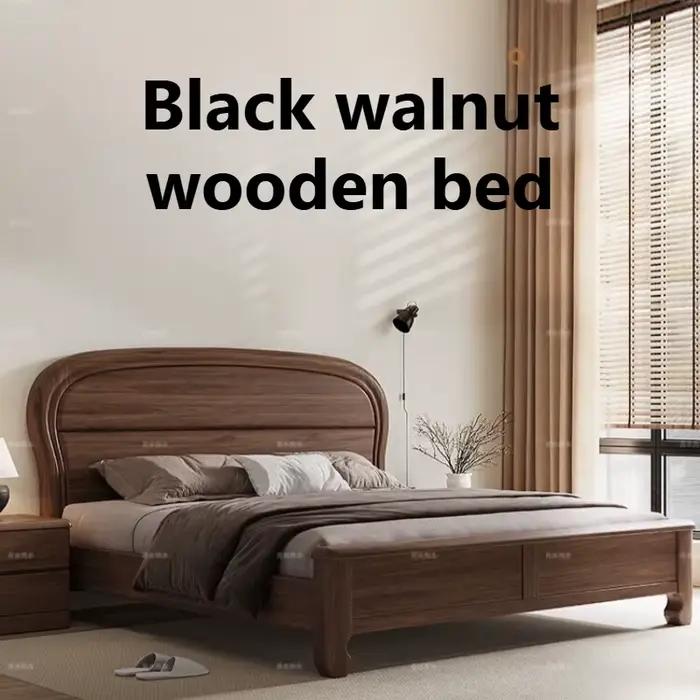 Lit double en bois massif chinois