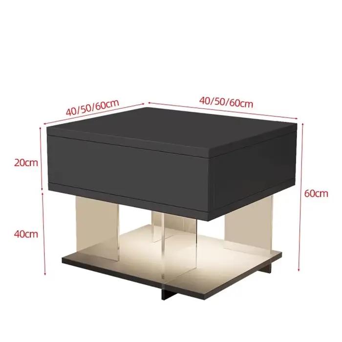 Table de chevet noire de rangement